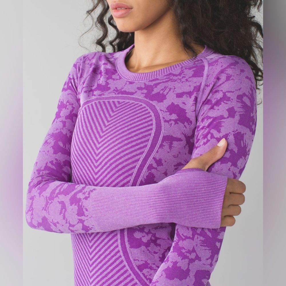 Lululemon Swiftly Tech Long Sleeve Rare purple camo size 4